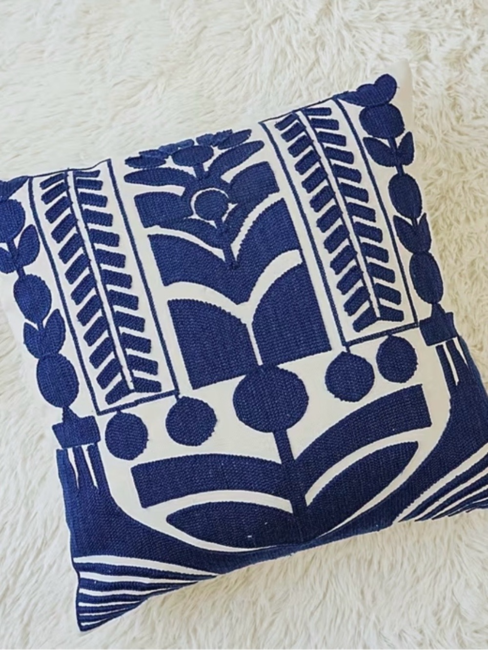 Blue and White Decorative Throw Pillow - Home Accents NWOT